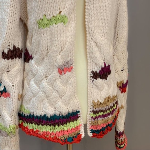 Anthropologie CHARLIE & ROBIN ribbon cardigan, M. - Picture 2 of 6